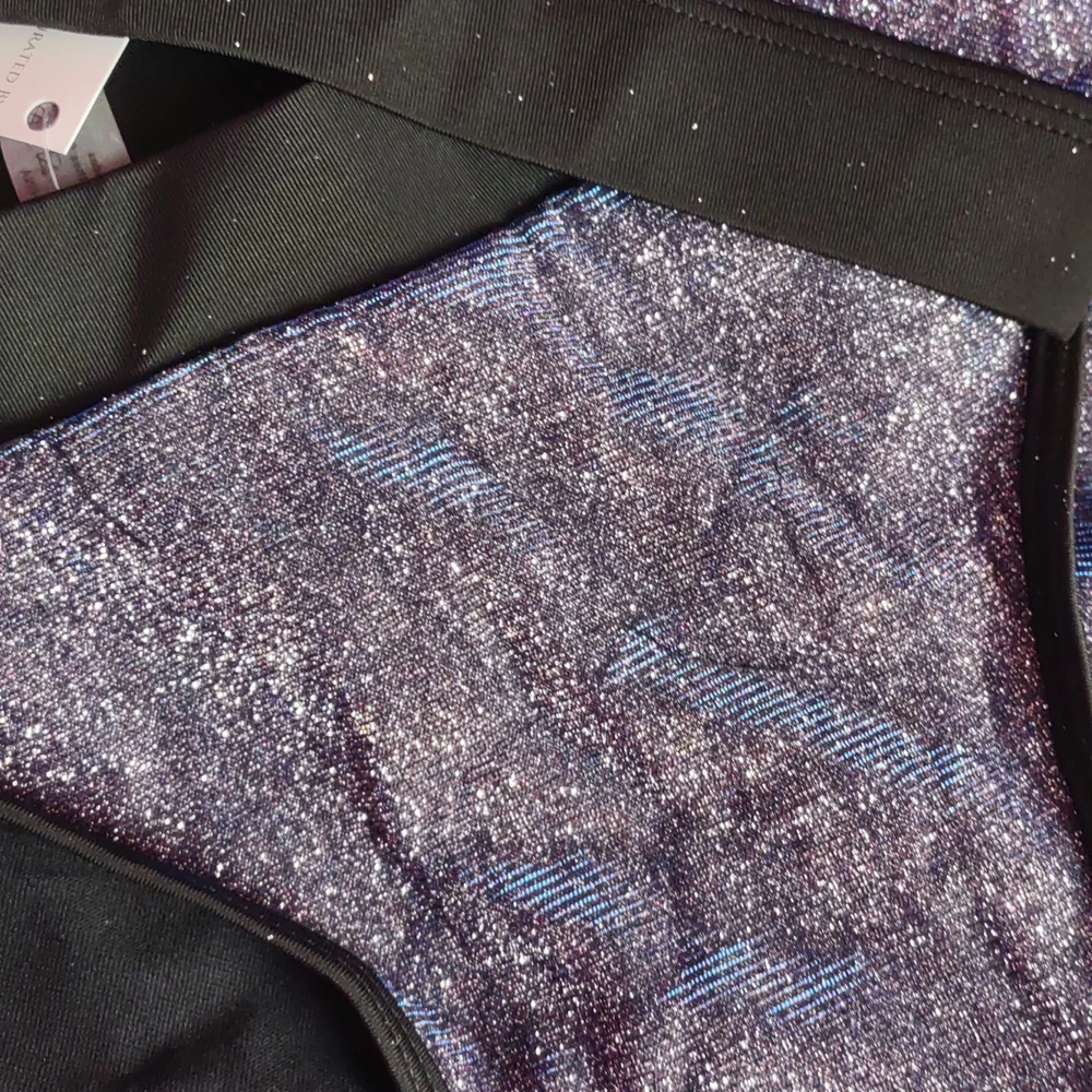 Women’s H.P.Galaxy Starry Night Lurex high-waist bottom cami top Bikini - Picture 7 of 11